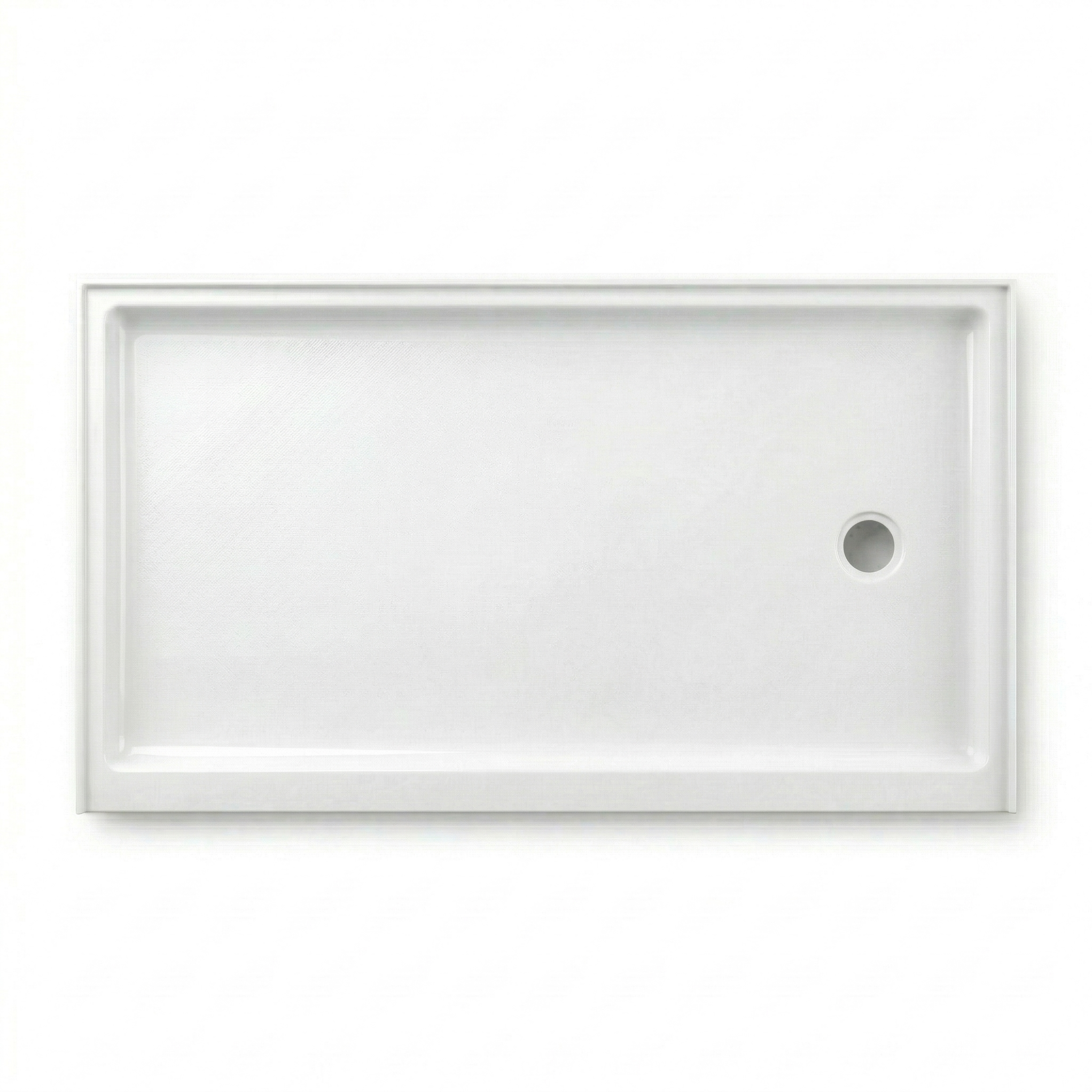 ARSTAR 32"×60" Right Drain cultured marble shower pan top view