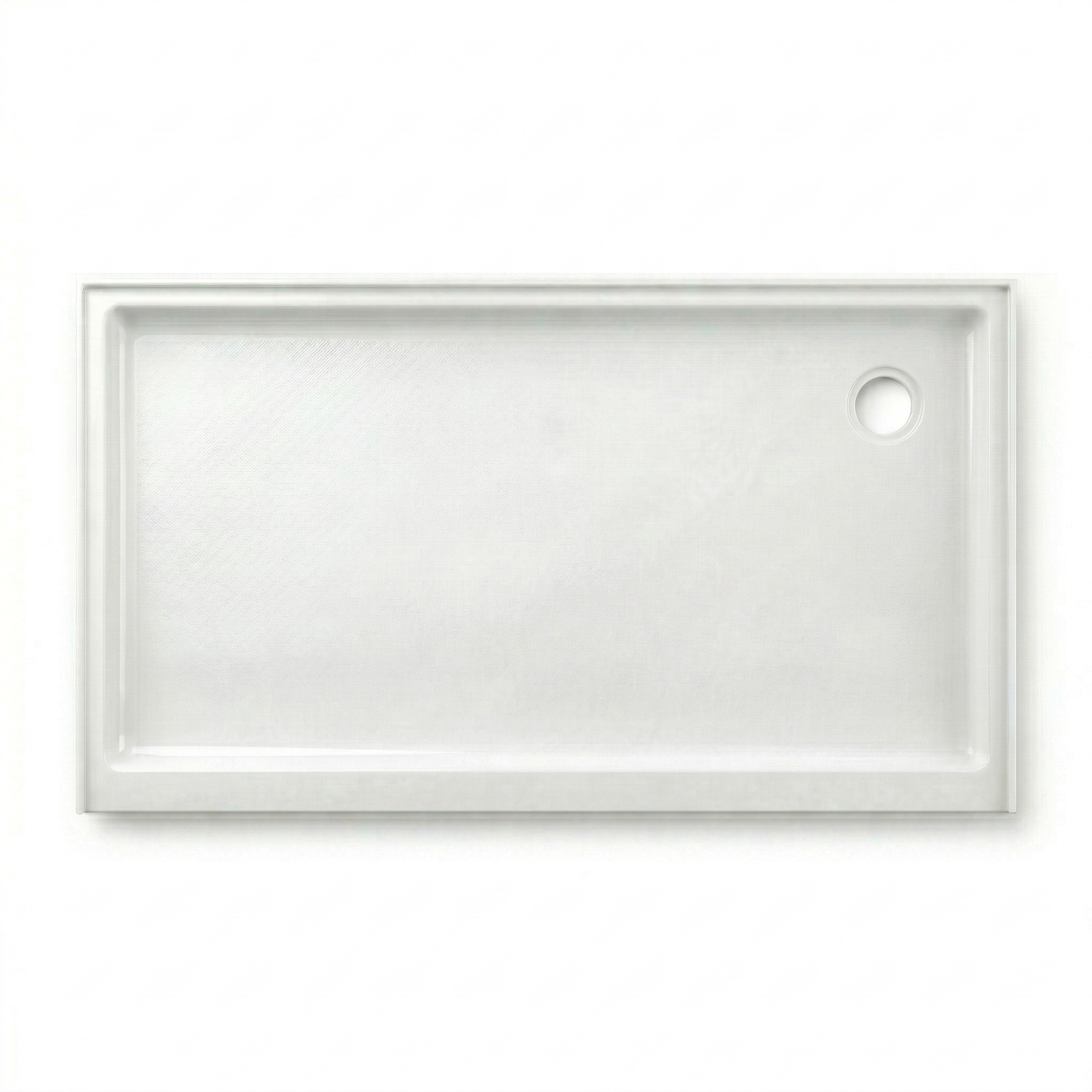 ARSTAR 36"×60" Right Corner Drain cultured marble shower pan top view