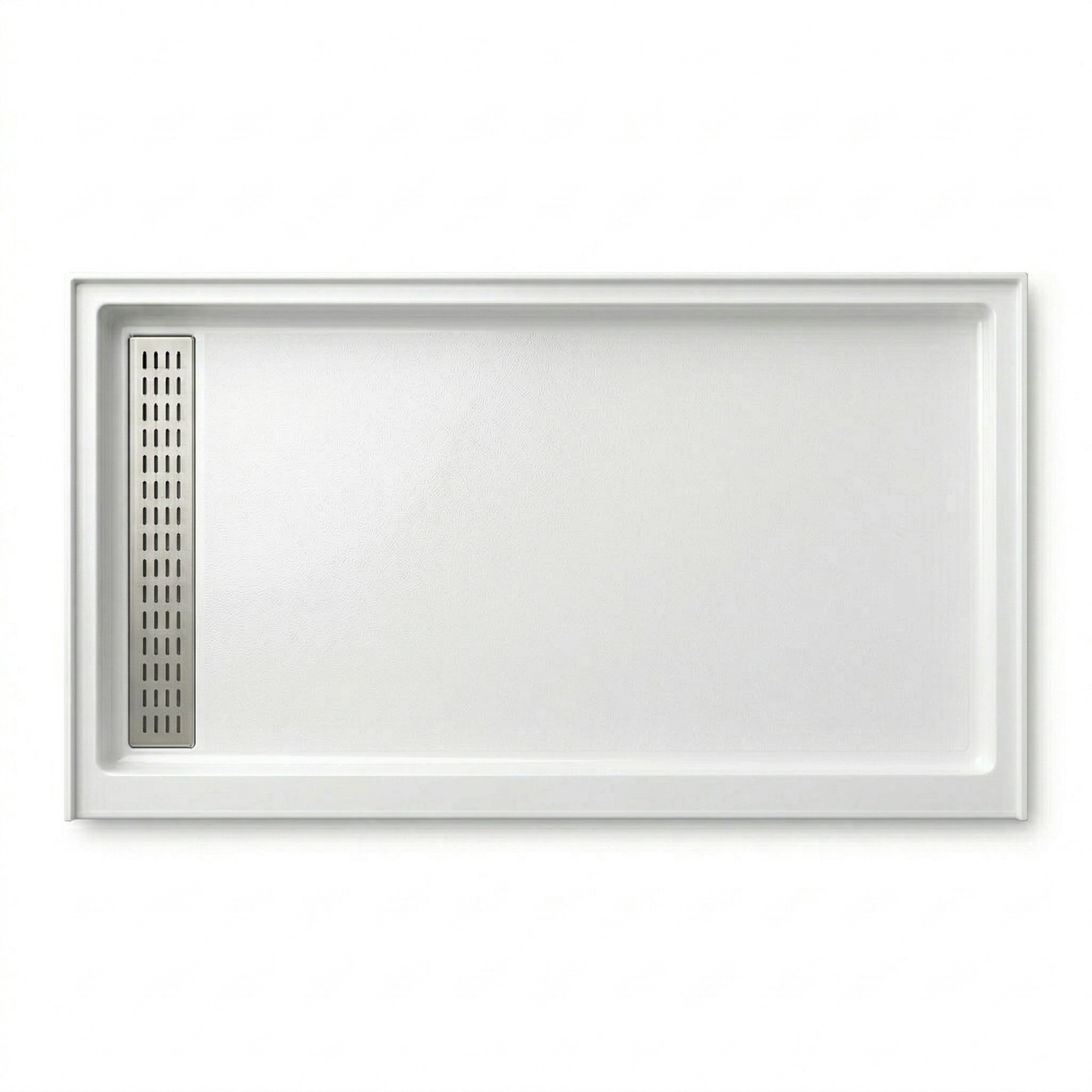 ARSTAR 30"×60" Left Trench Drain cultured marble shower pan top view