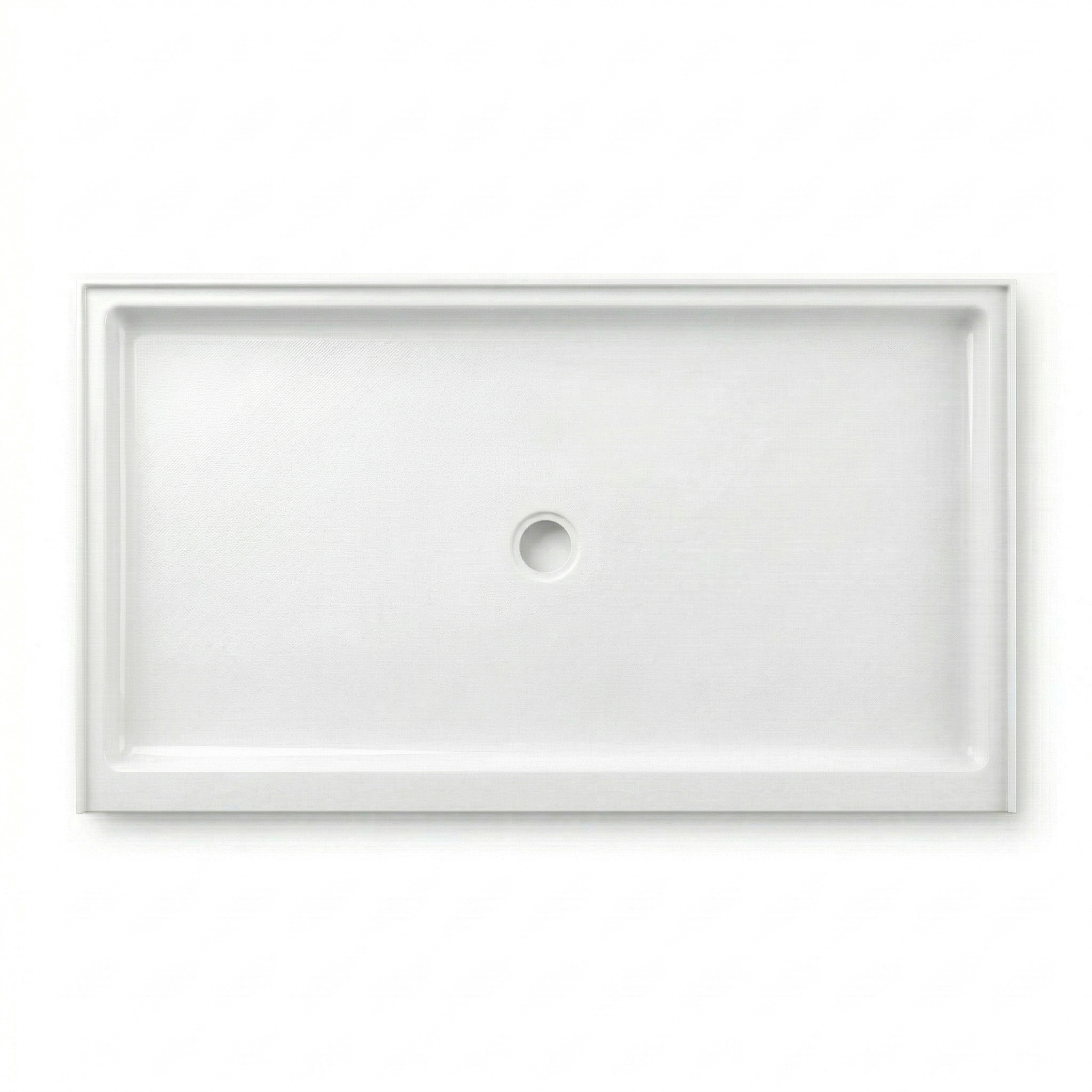 ARSTAR 32"×60" Center Drain cultured marble shower pan top view