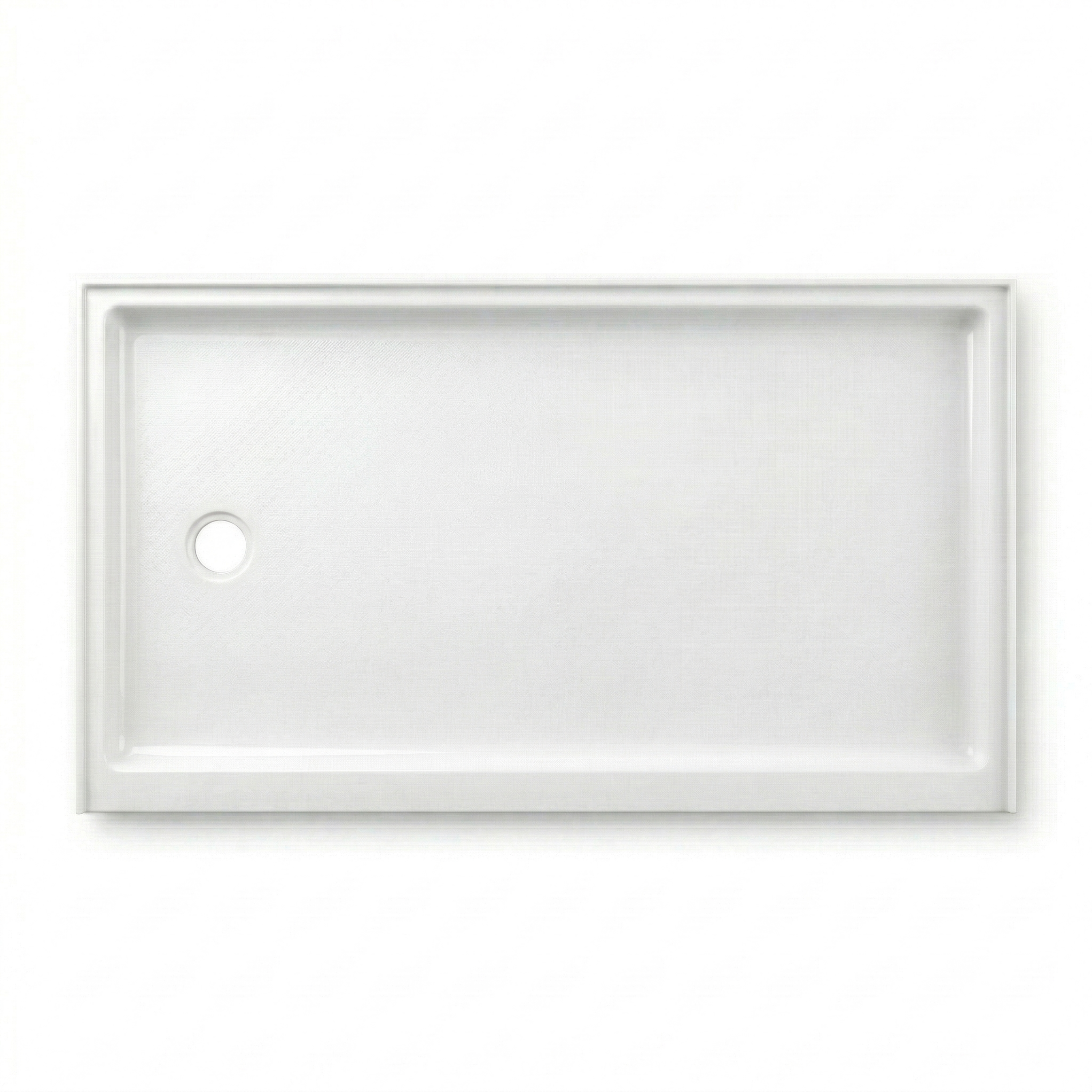 ARSTAR 30"×60" Left Drain cultured marble shower pan top view