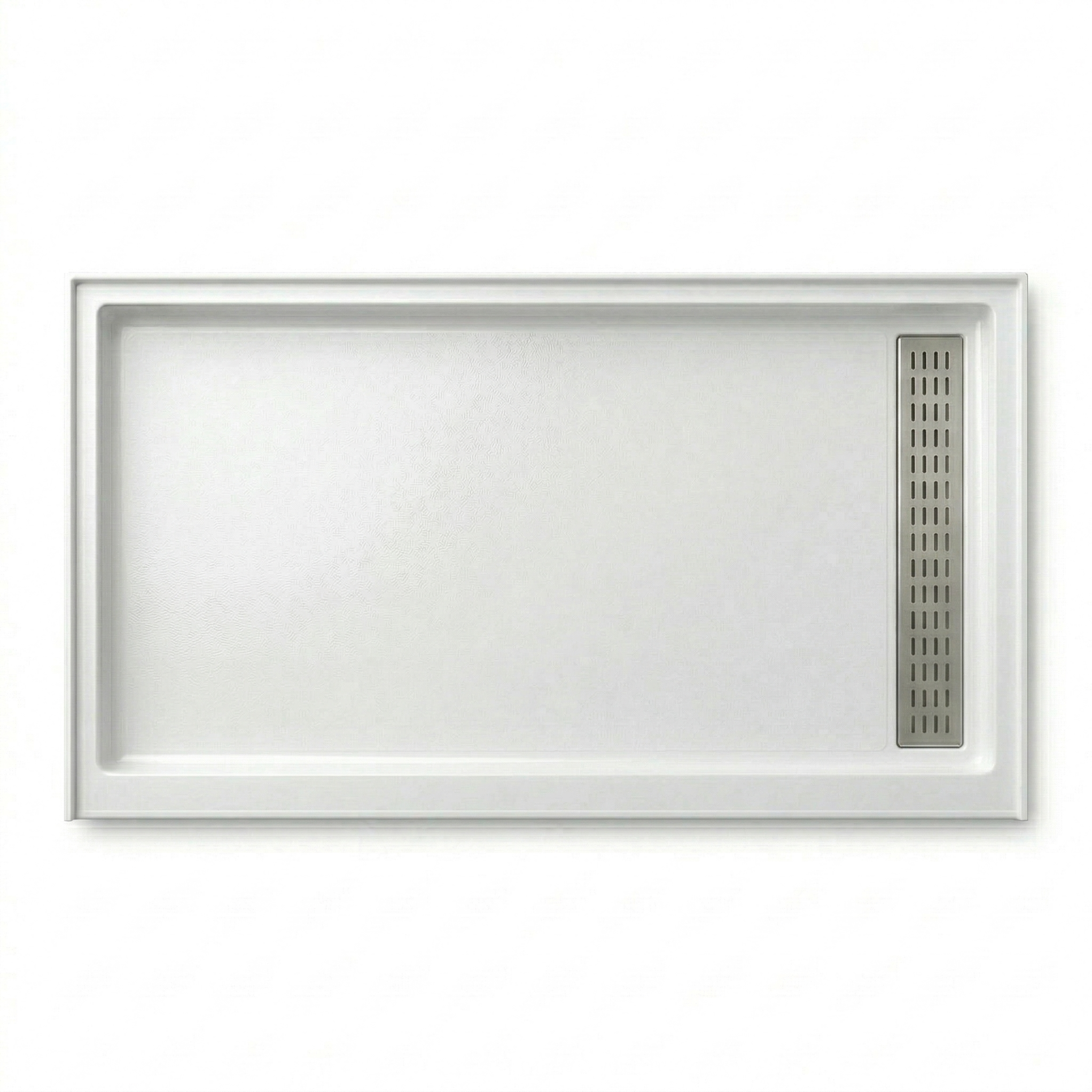 ARSTAR 30"×60" Right Trench Drain cultured marble shower pan top view