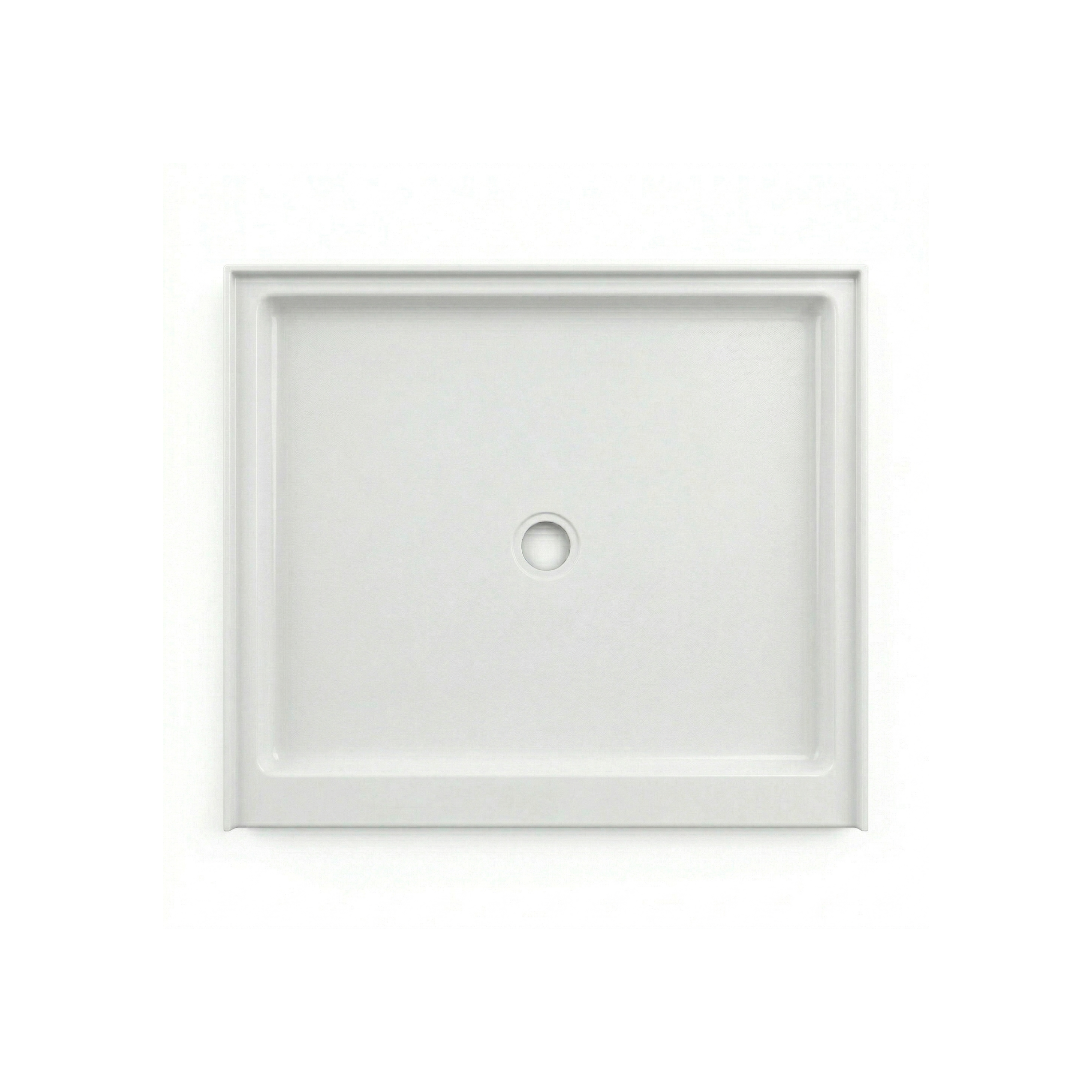 ARSTAR 36"×36" Center Drain cultured marble shower pan top view