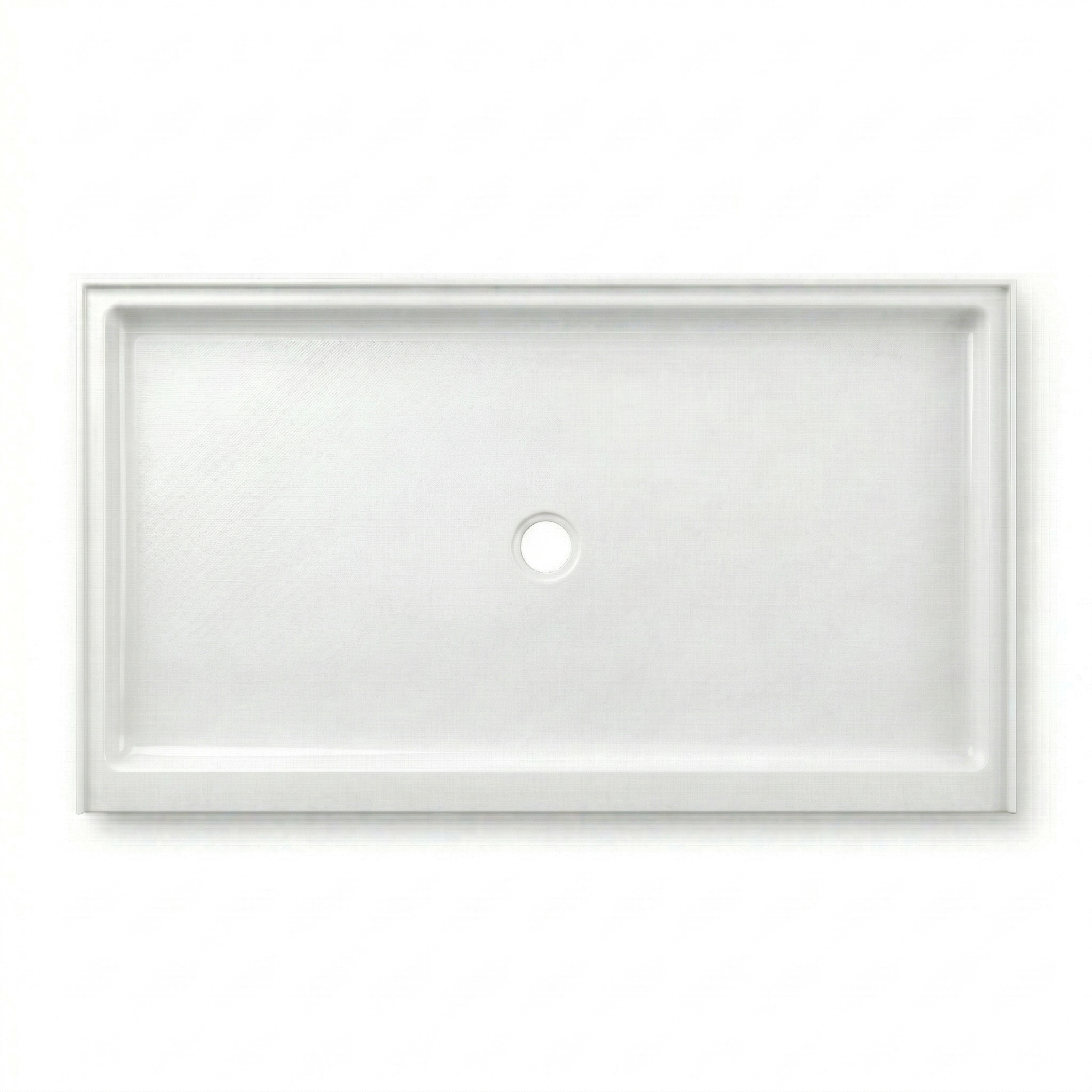 ARSTAR 30"×60" Center Drain cultured marble shower pan top view