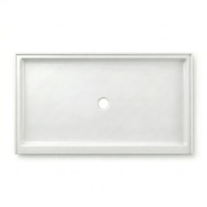 ARSTAR 30x60 inch center drain cultured marble shower pan — one-piece, anti-slip, ADA option, hotel standard