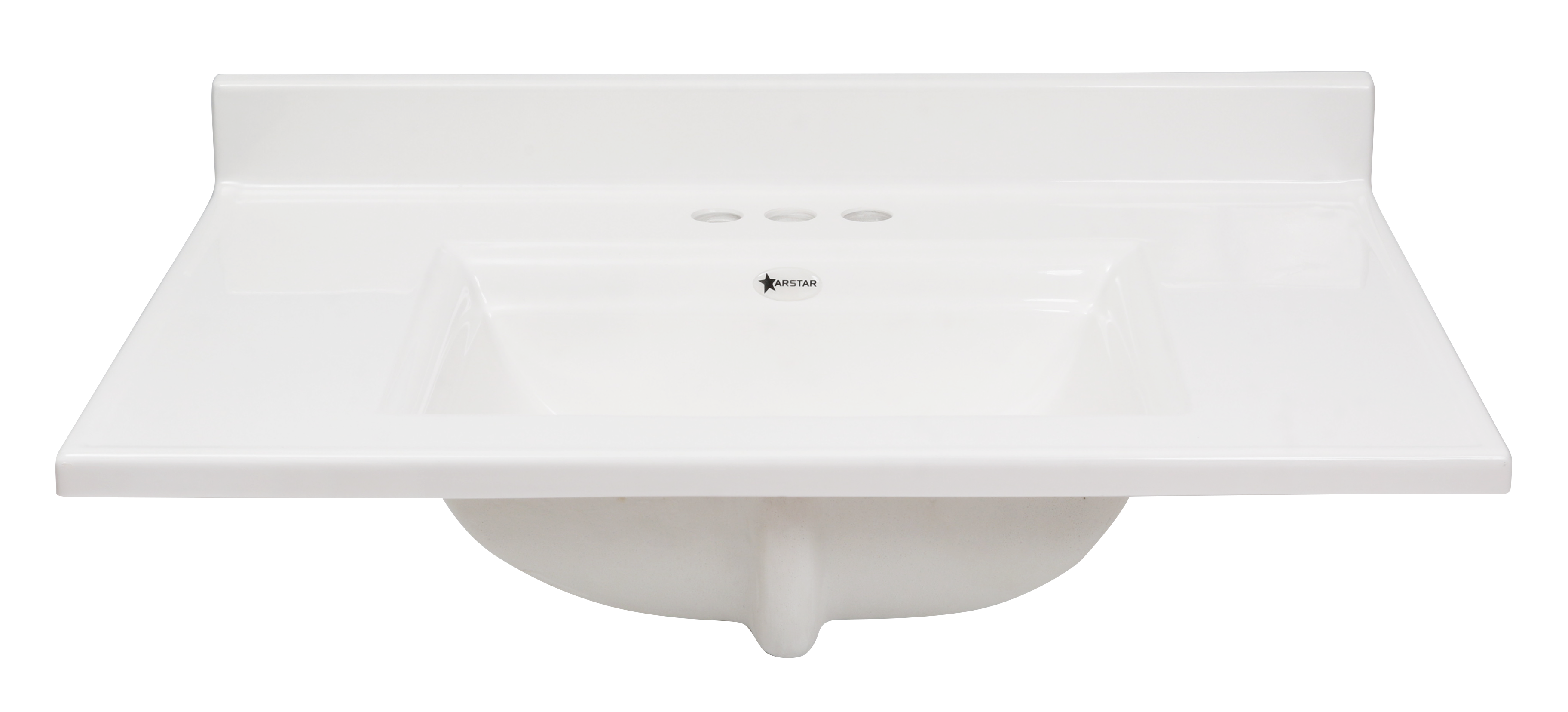 Camila 22 cultured marble vanity top — front view, white