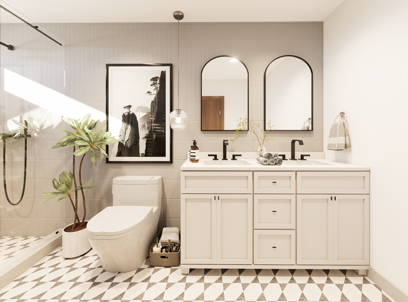 White Contemporary — Vanity Tops · Shower Panels