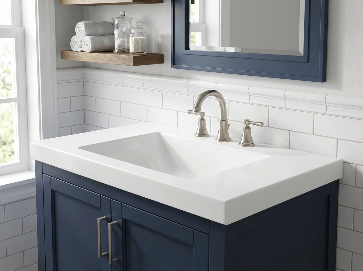 Cultured marble private label manufacturing with custom branding for B2B hotel, contractor, and property buyers.