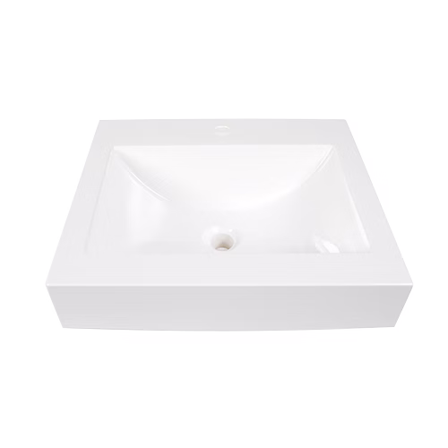 Alexa cultured marble vanity top — front view, white