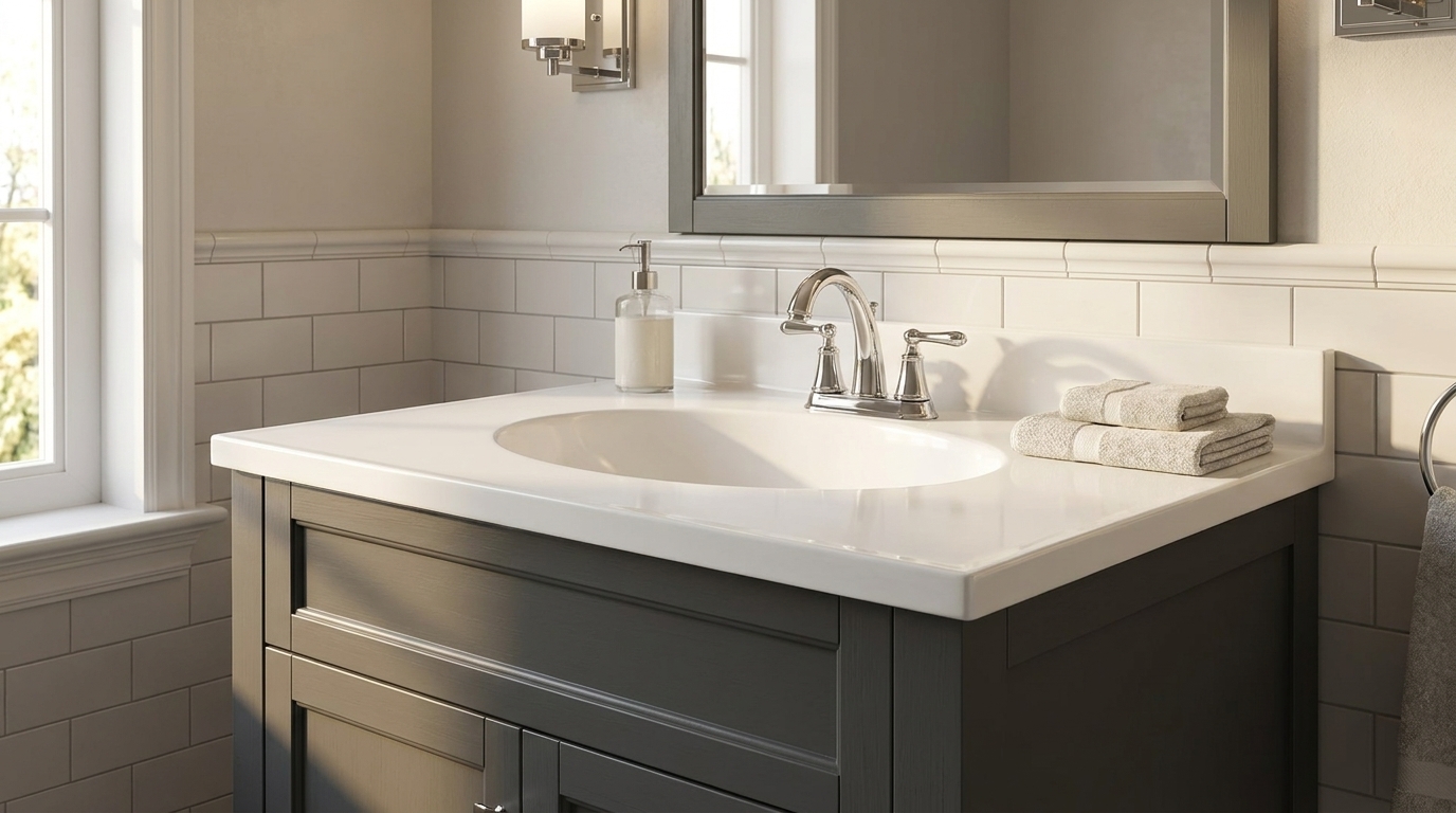 Elevate projects with wholesale cultured marble vanity tops, perfect for B2B hotel and multifamily commercial buyers.