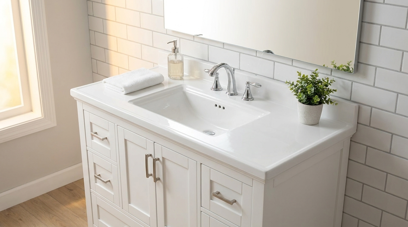 ARSTAR's cultured marble vanity tops wholesale, ideal for commercial projects & hospitality renovation B2B buyers.