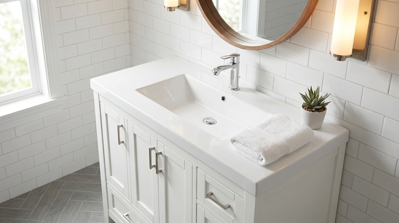 Tailored cultured marble vanity tops wholesale for B2B commercial, hotel, and unique project designs.