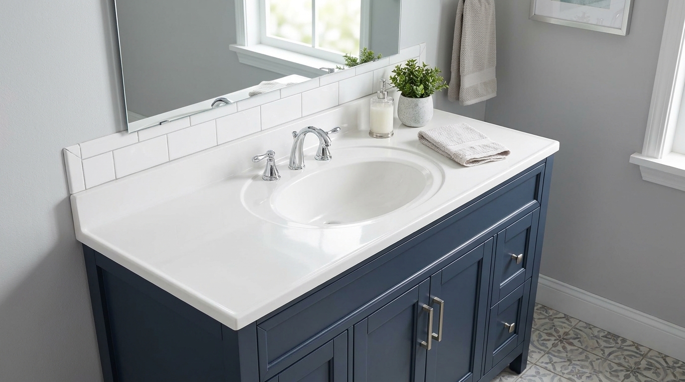 Cultured marble and quartz vanity top comparison for B2B buyers: hotel owners, contractors, property managers.