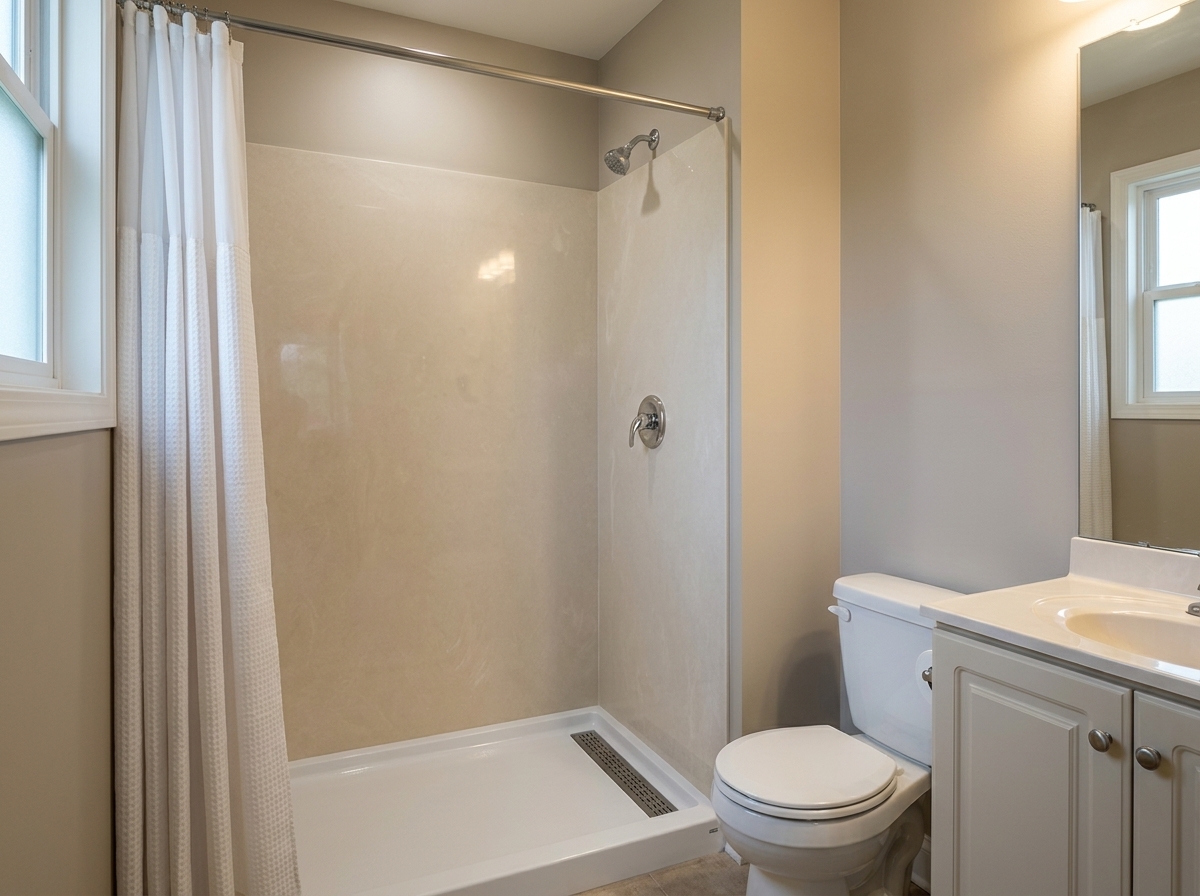 ARSTAR cultured marble low threshold shower pans for hotels. Ideal for B2B hotel renovations and ADA compliance.