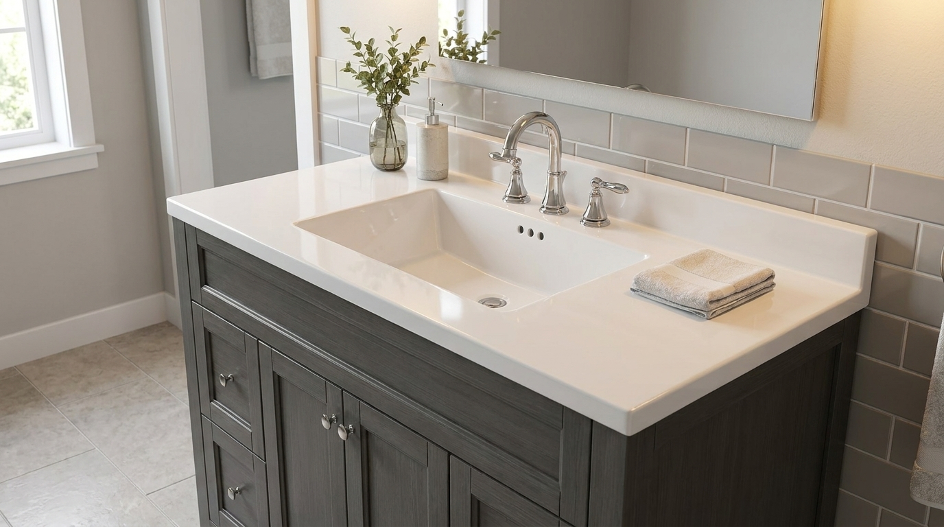 Selecting high-quality cultured marble vanity tops wholesale for your next commercial project procurement.