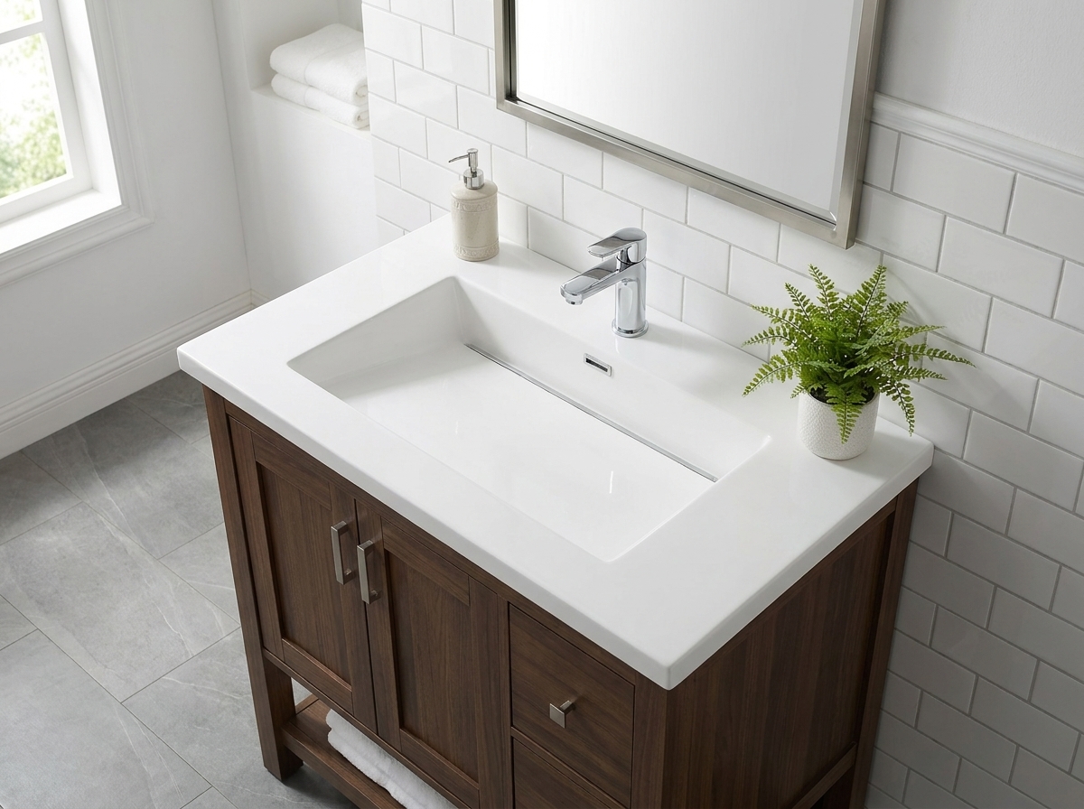 Cultured marble vanity tops wholesale for B2B. Durable, stylish solutions for commercial bathrooms.
