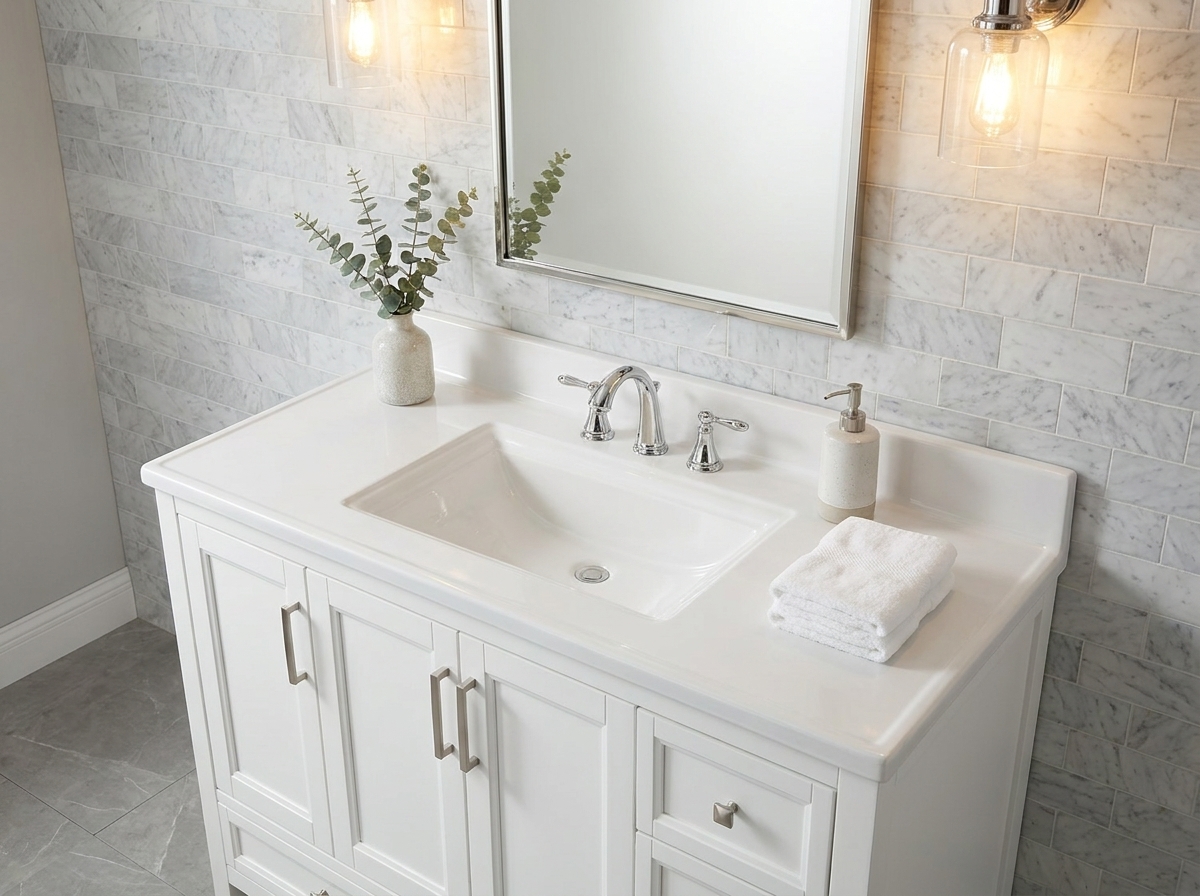 Cultured marble vanity tops wholesale: ideal B2B solution for commercial, hospitality & multifamily design projects.