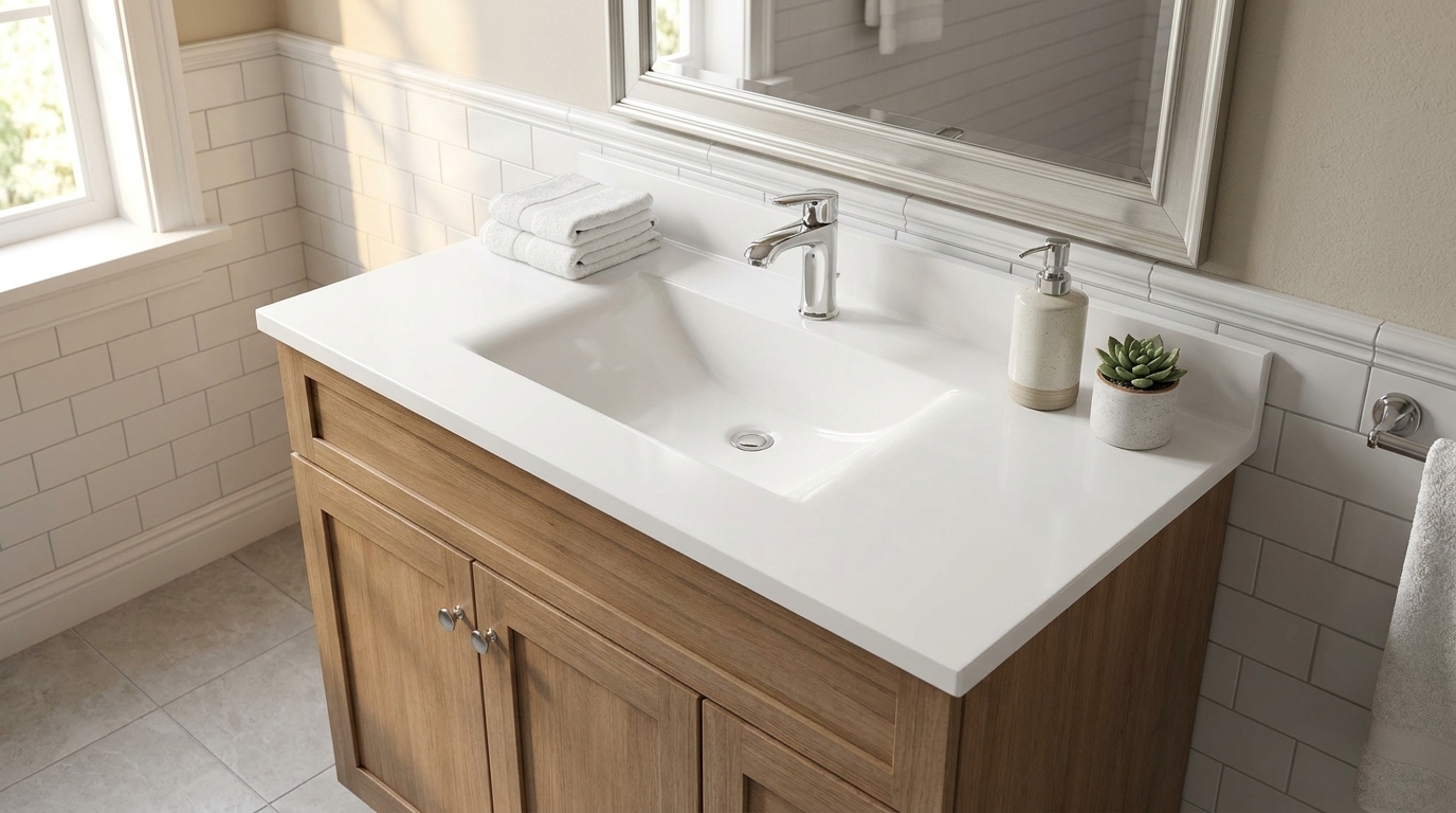 Cultured marble vanity tops wholesale for B2B: quality benchmarks for commercial bathrooms, hotel renovation.
