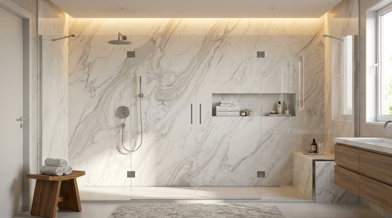 Cultured marble vanity tops & shower panels: matte vs. gloss finish comparison for B2B buyers.