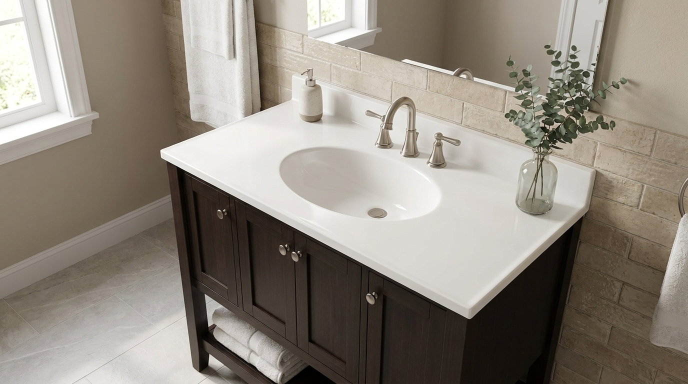 Certified cultured marble vanity tops wholesale for commercial ROI in hotel and multifamily projects.