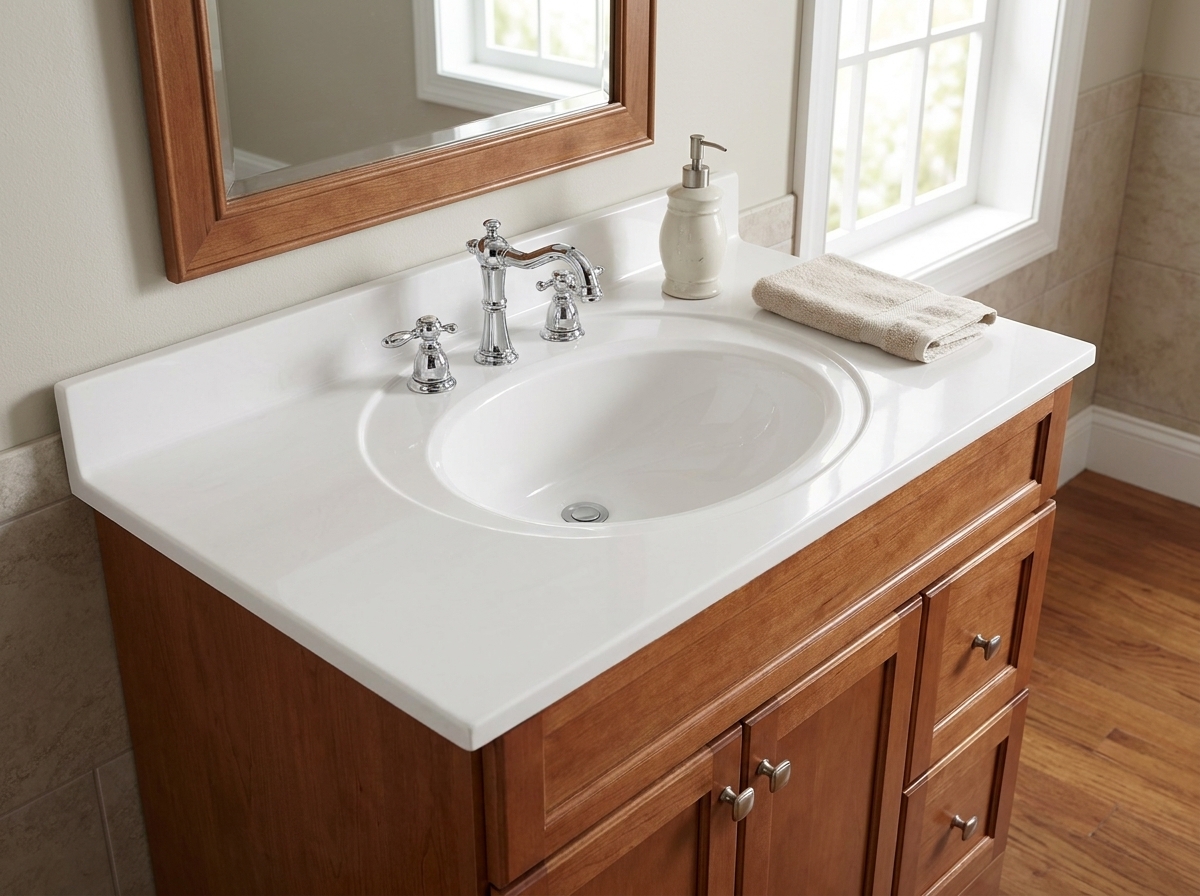 Cultured marble vanity tops wholesale for B2B commercial real estate, hospitality & property management portfolios.