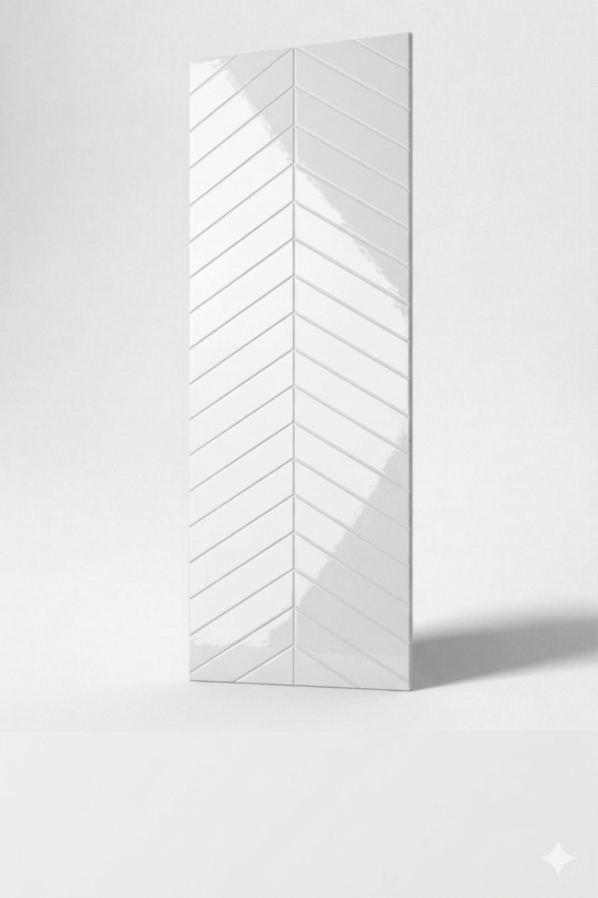 ARSTAR Premium cultured marble shower panel patterns — Chevron diagonal layout