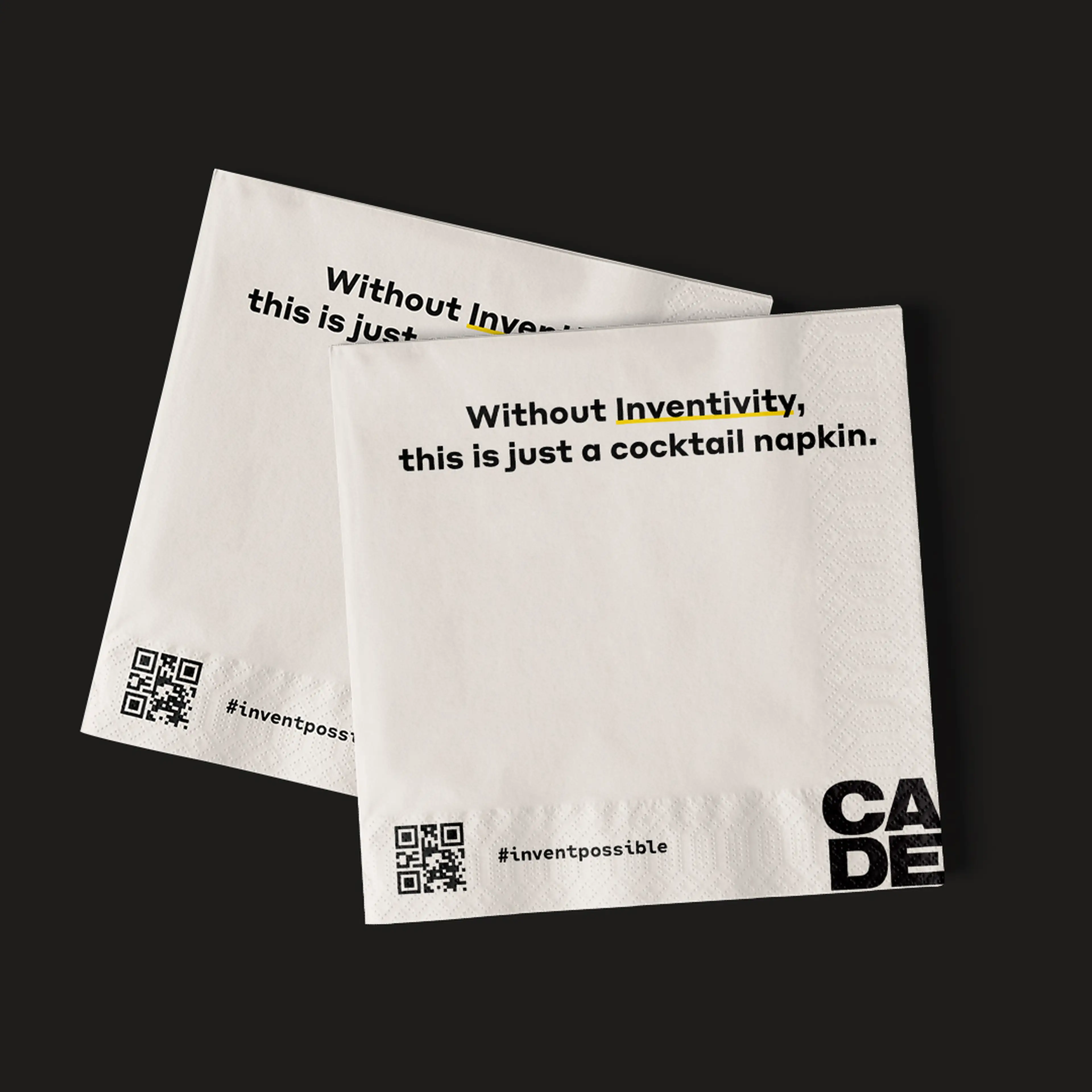 Cade cocktail napkin design