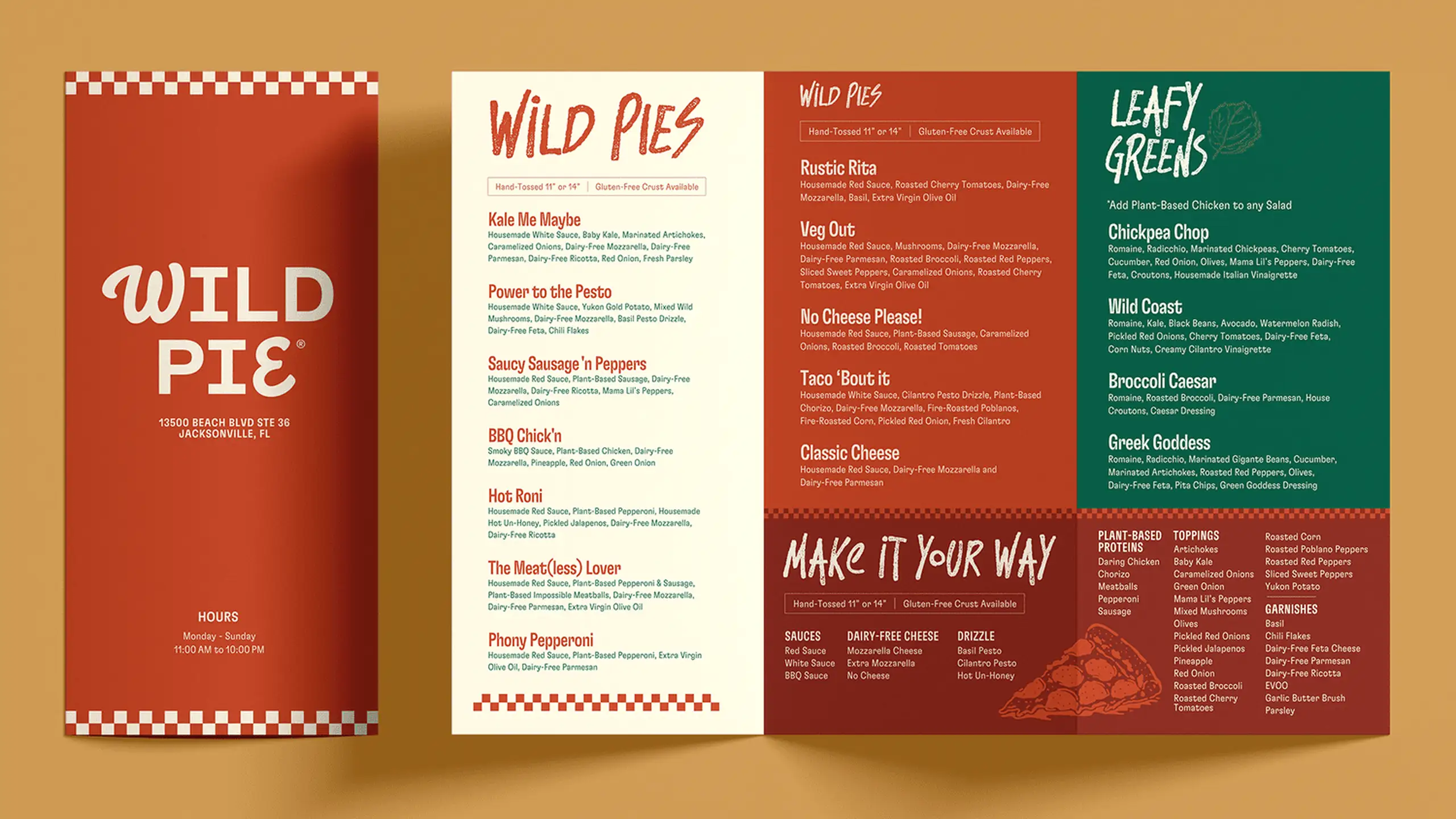 Wild Pie menu design