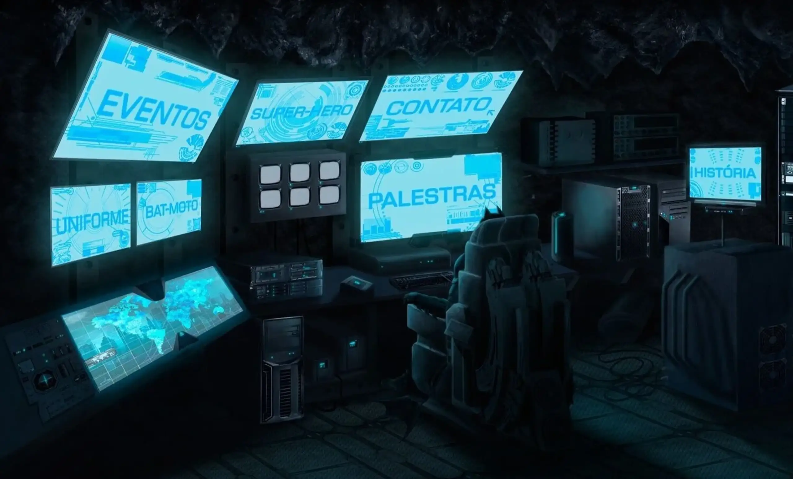 Computer screens from the batcave