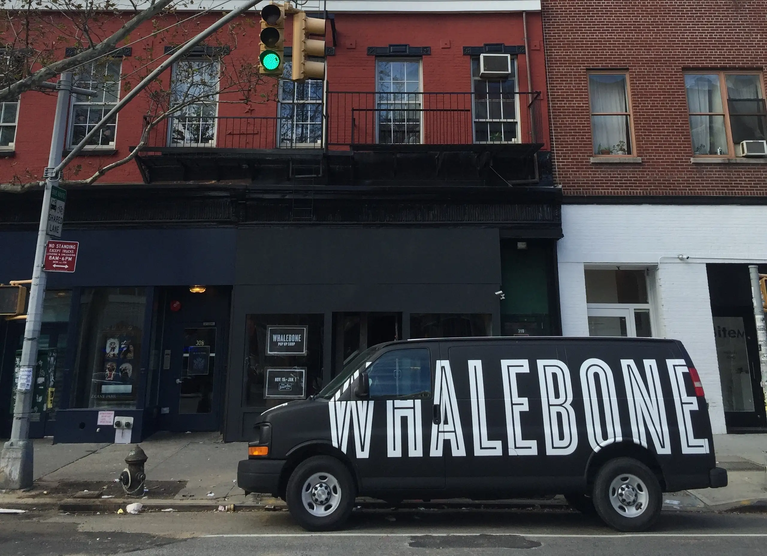 Whalebone van parked in NYC