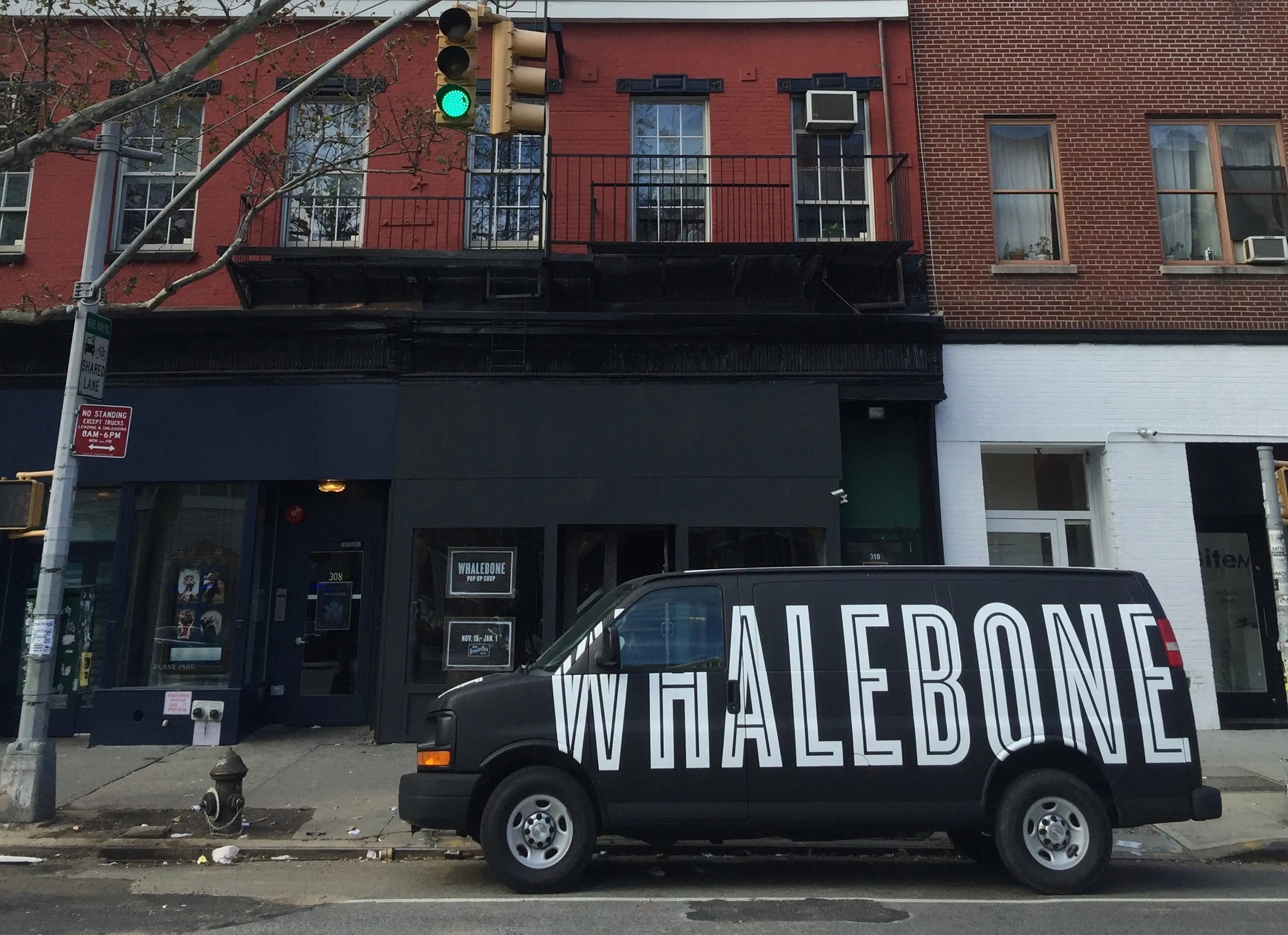 Whalebone van parked in NYC