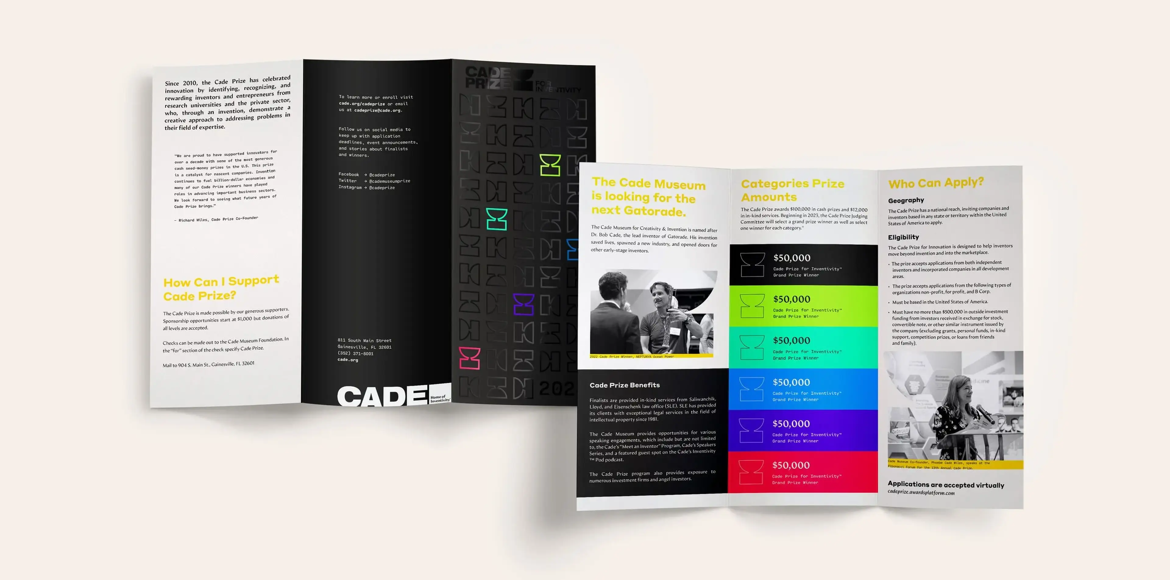 Cade Prize brochure design