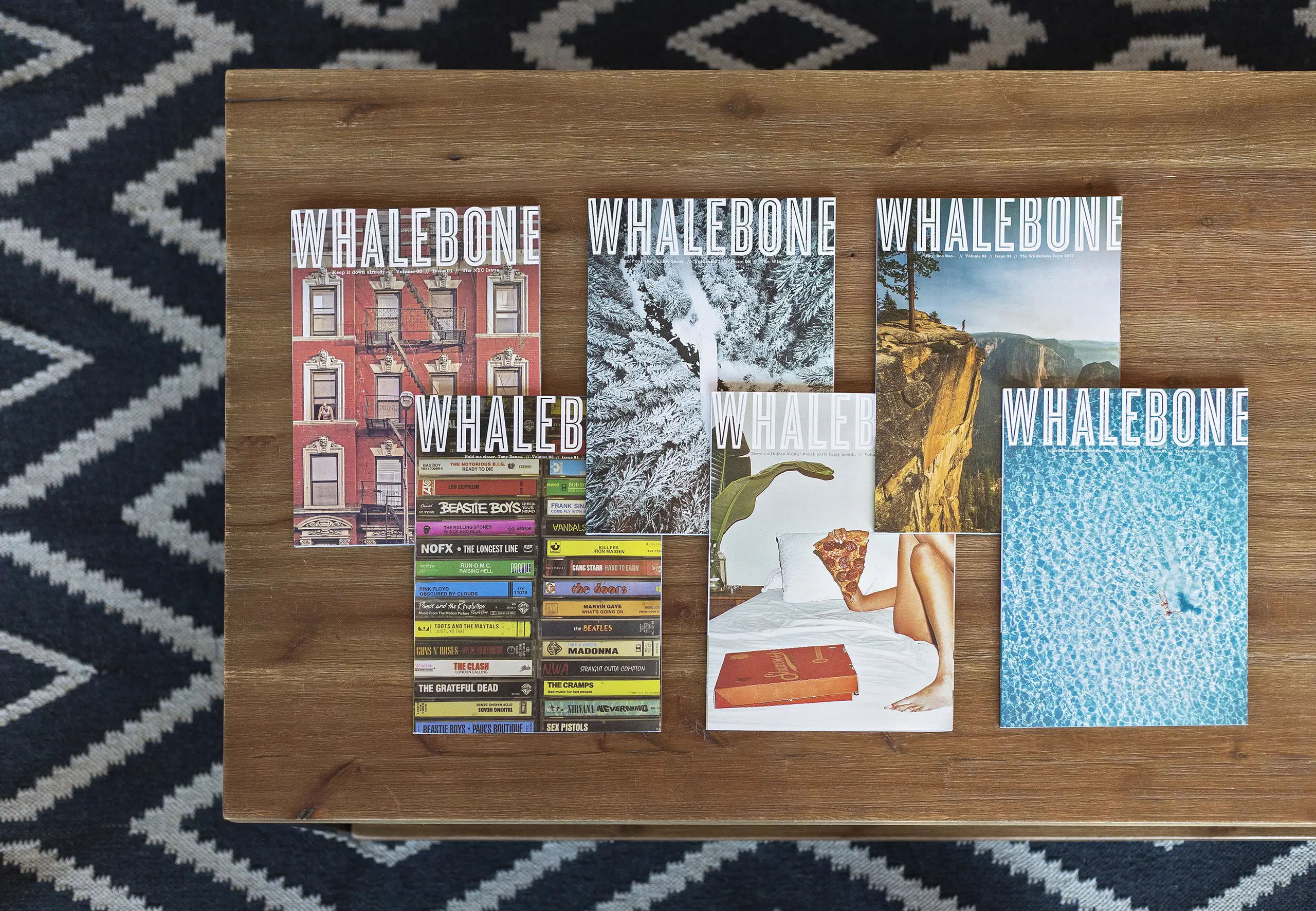 Whalebone Issues on a coffee table