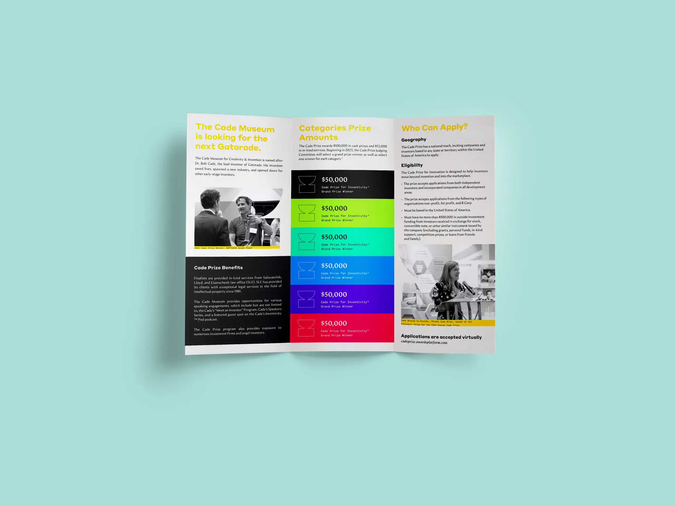 Cade Prize competition brochure design