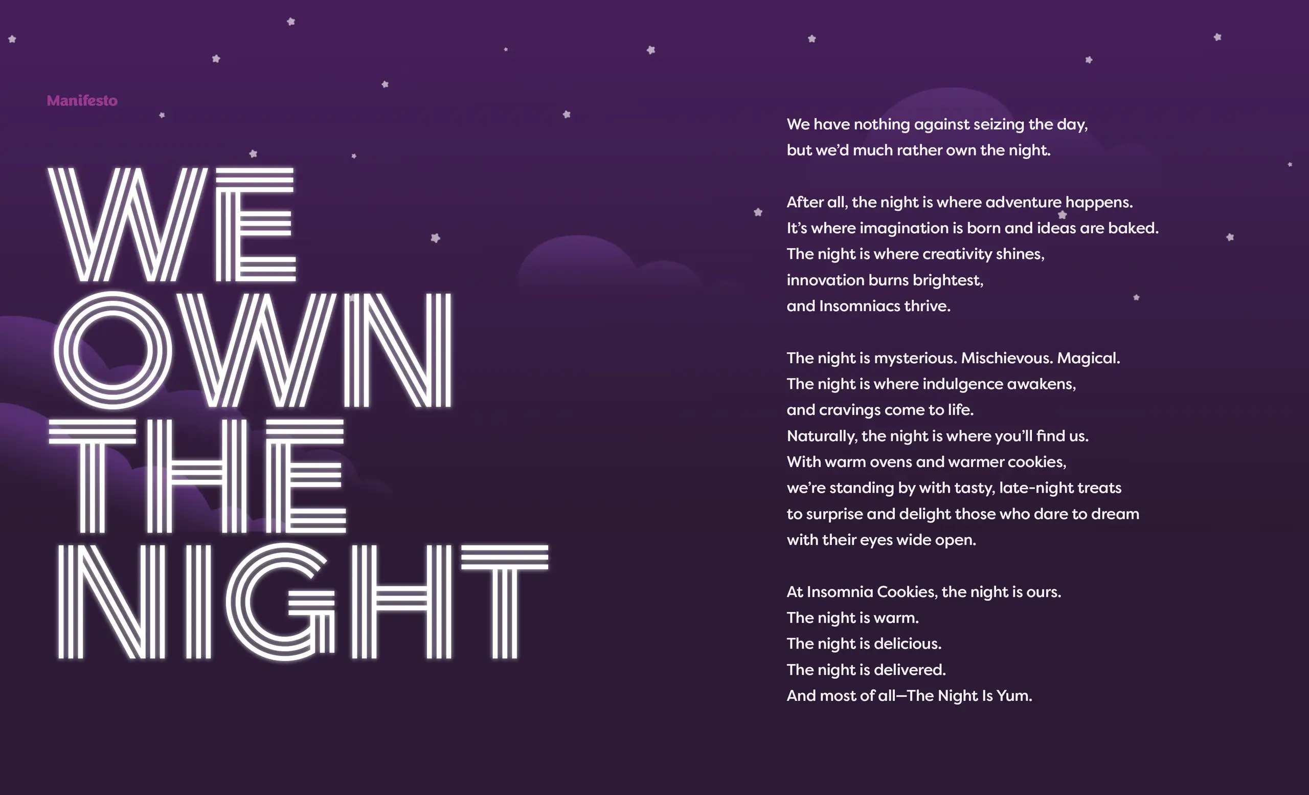 Insomnia Cookies manifesto