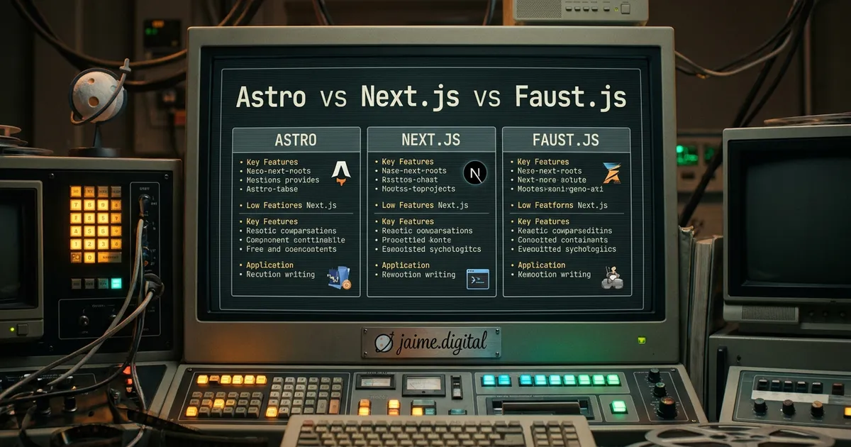 Astro vs Next.js vs Faust.js para WordPress headless: comparativa real (2026)