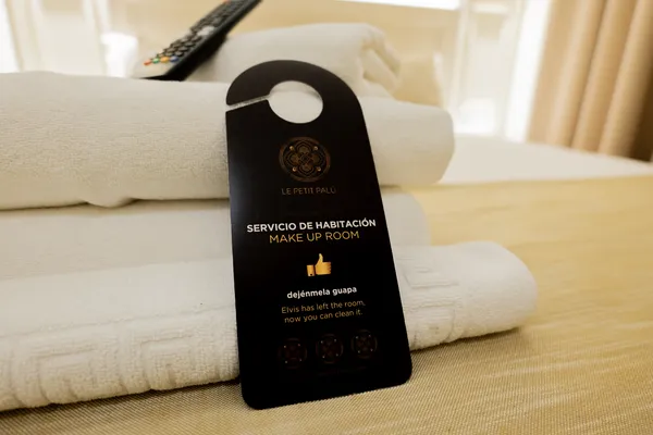 Hotel Reception Desk and Logo