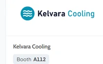 Exhibitor directory on an event website with filters for category and region, and cards showing each exhibitor's logo, booth number and a short description