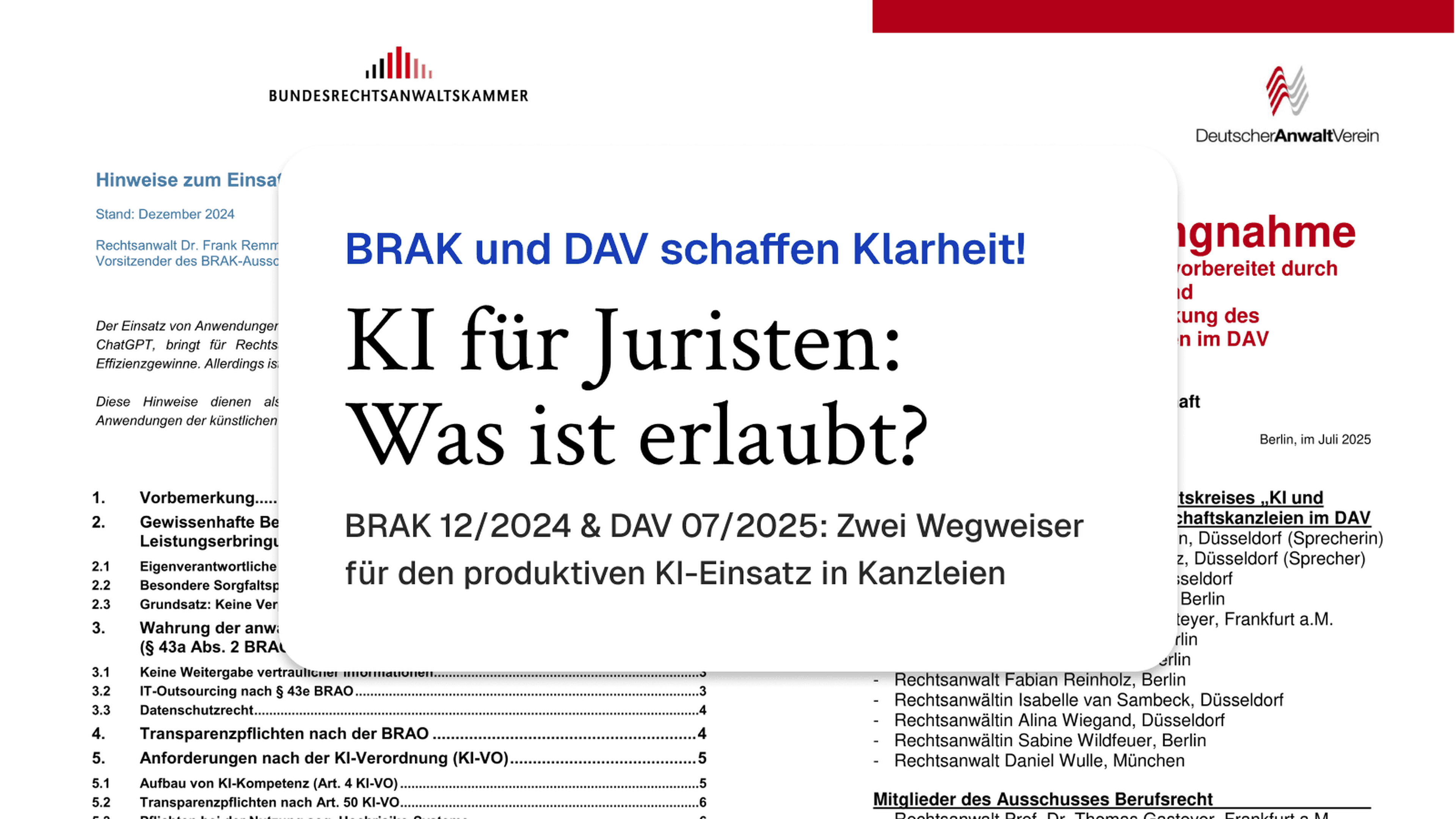 KI als Anwalt*in: Was ist erlaubt? Die Leitfäden von BRAK & DAV schaffen Klarheit
