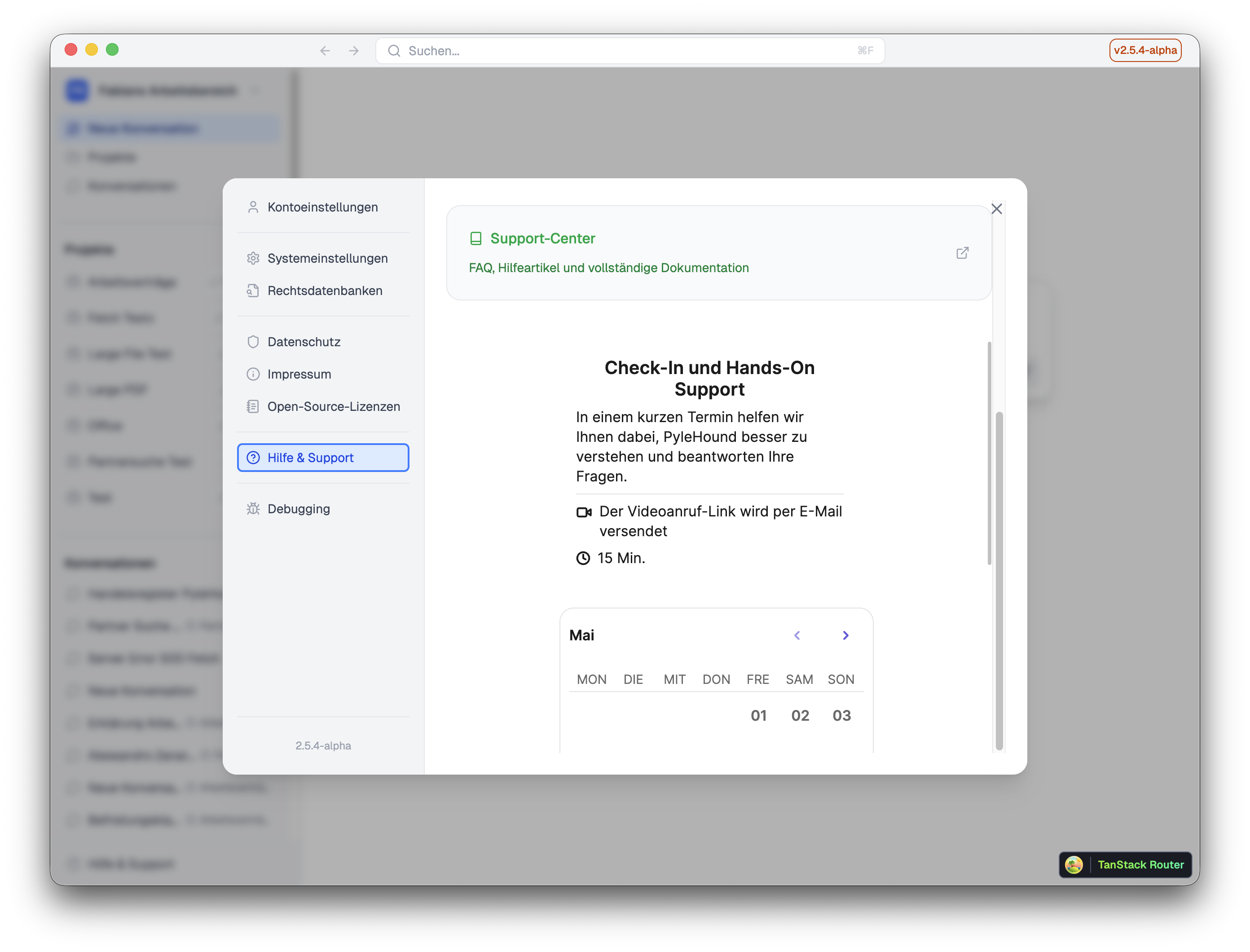 Support-Termin direkt in der App buchen