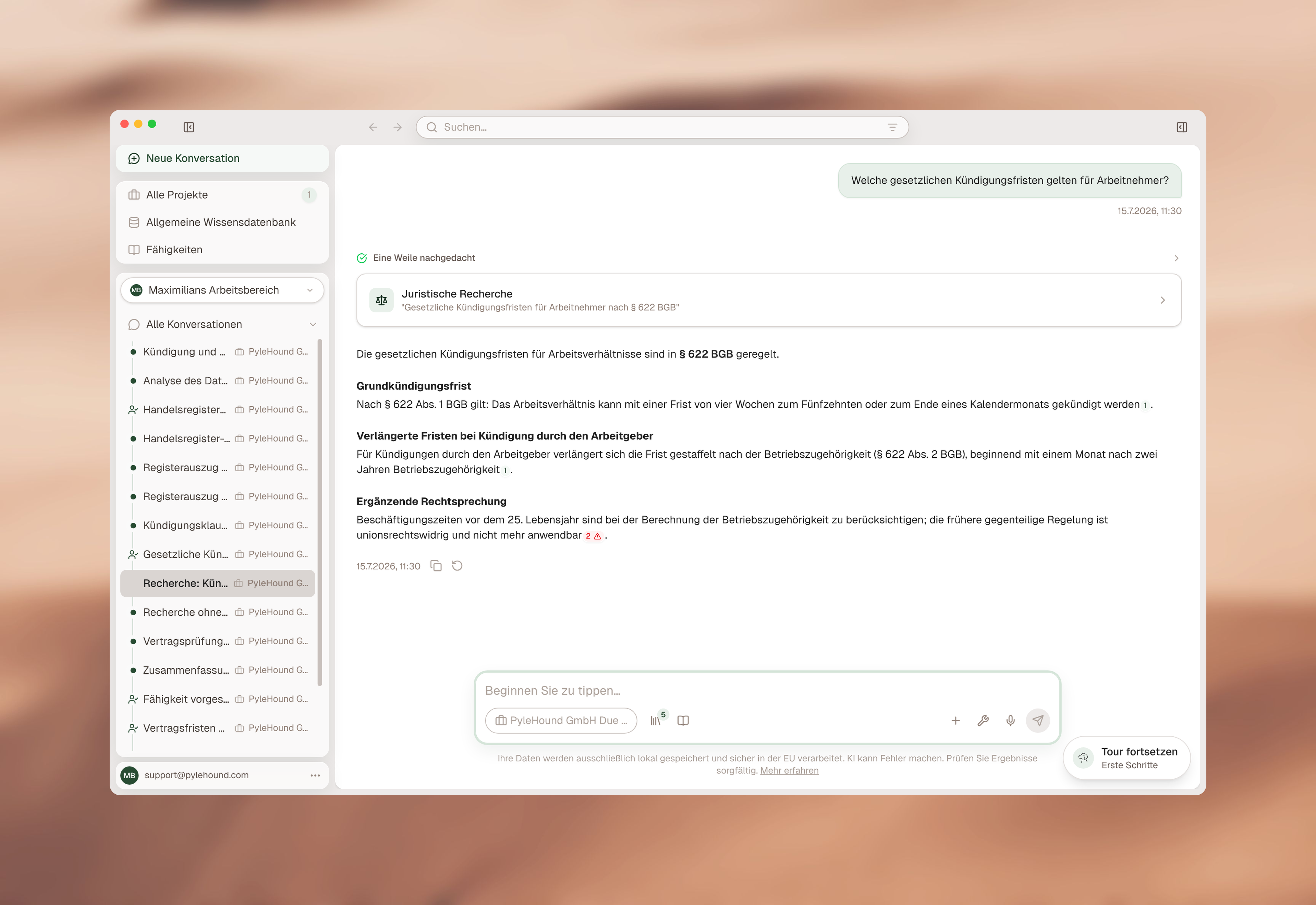 Belegte Antwort mit Zitatmarkierungen