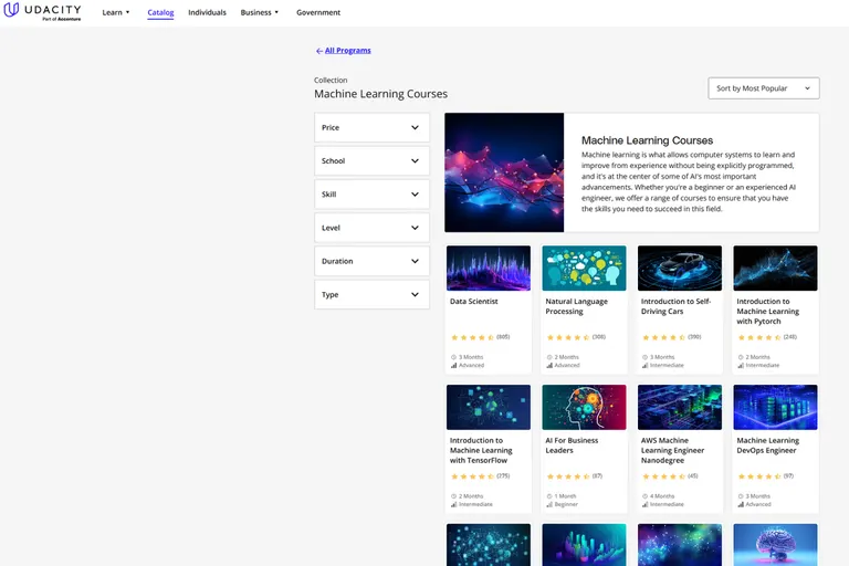 Udacity ML kurser