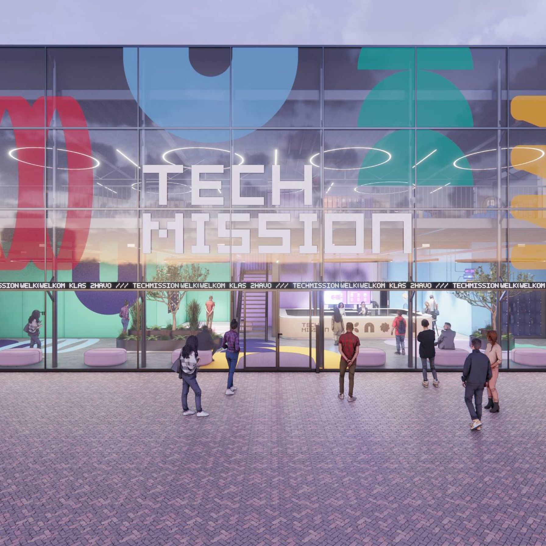 Gevel van TechMission010 op RDM Campus als startpunt van de experience.