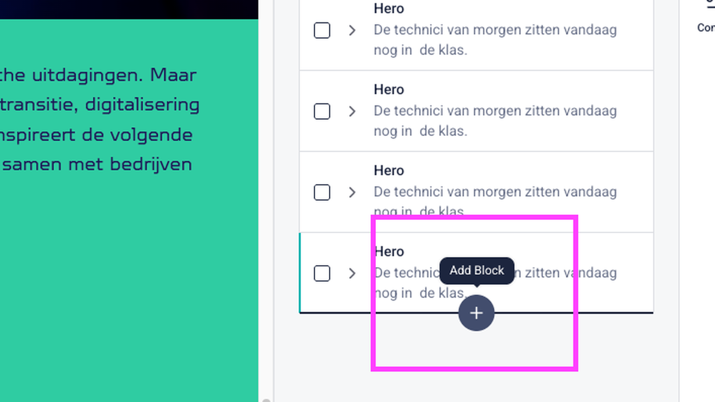 Kennisbank - Blok Preset - Stap 1