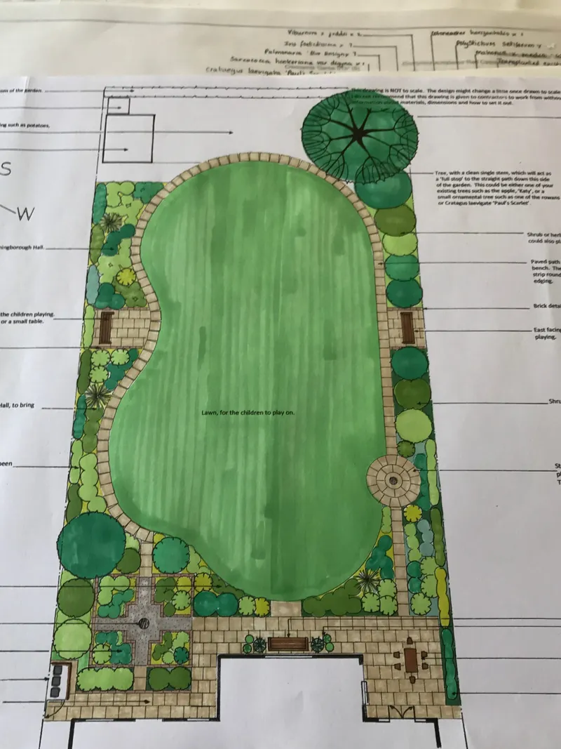 Overview of a garden designed near Wetherby