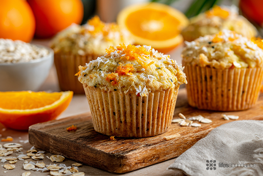 Zesty Orange Breakfast Muffins with Tropical Twist