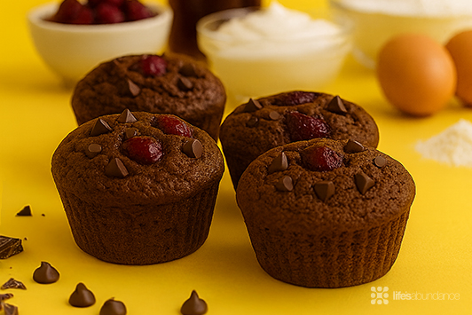Cherry Chocolate Protein Muffins for Anytime Fuel