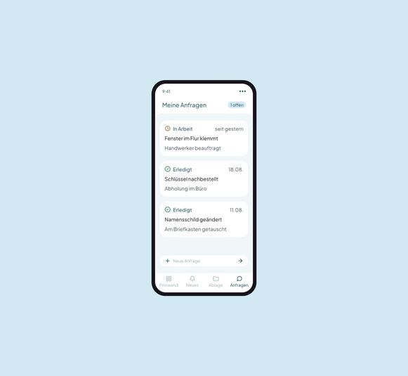 casavi Ansicht: Kundenportal