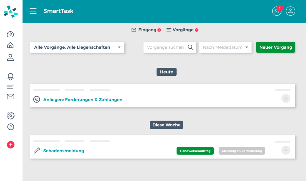 Vorgangsmanagement und Ticketsystem in casavi