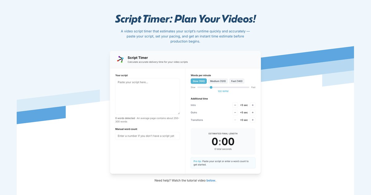 Script Timer | Free Video Script Calculator (2026 Edition) | Motifmotion